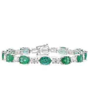 Diana M. Jewels Fine Jewellery 18K 18.31 Ct. Tw. Diamond & Emerald Bracelet - Green