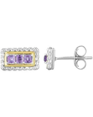 Phillip Gavriel 18K & Amethyst Studs - White