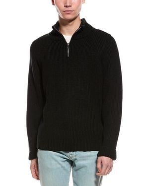 Slate & Stone Ribbed 1/4-Zip Mock Neck Jumper - Black