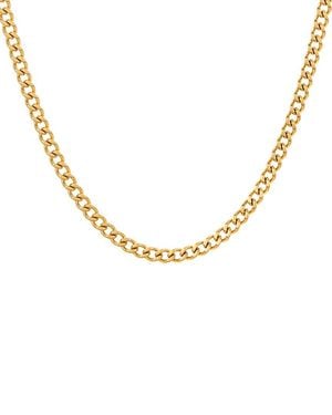 Adornia Stainless Steel Cuban Chain Necklace - Metallic