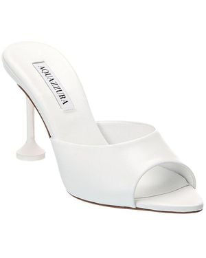 Aquazzura Bisous 85 Leather Sandal - White