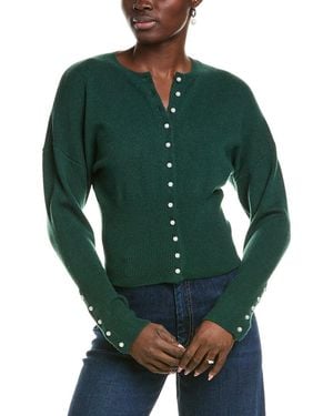 27milesmalibu Pearl Button Cashmere-Blend Cardigan - Green