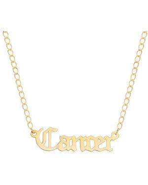 Gabi Rielle Next-level Layering 14k Over Silver Gothic Script Cancer Necklace - Metallic