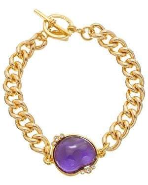 Kenneth Jay Lane 22K Plated Link Toggle Bracelet - Metallic