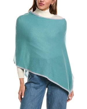Portolano Cowl Neck Cashmere Poncho - Blue