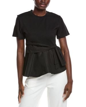Gracia Crewneck Oversized Bow Top - Black