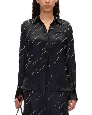 3.1 Phillip Lim Liquid Satin Pajama Shirt - Black