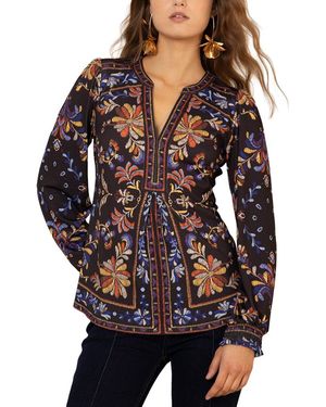 Hale Bob Goldie Long Sleeve Blouse - Black