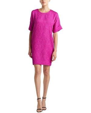 Natori N Floral Crinkle Jacquard T-Shirt Dress - Pink