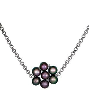 Belpearl Silver 4-5mm Pearl Necklace - Metallic