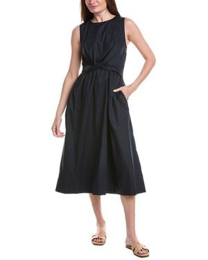 Ellen Tracy Twisted Poplin Dress - Black