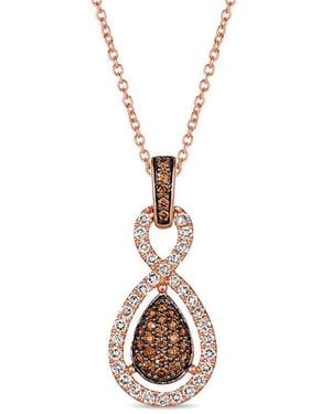 Le Vian Le Vian Chocolate Cluster 14k Rose Gold 0.92 Ct. Tw. Diamond Pendant Necklace - White
