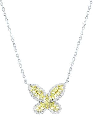 Suzy Levian CZ Jewelry Suzy Levian Gala Collection Cz Butterfly Necklace - Metallic