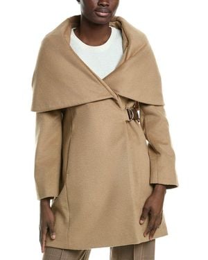 Via Spiga Wool-Blend Hooded Coat - Natural