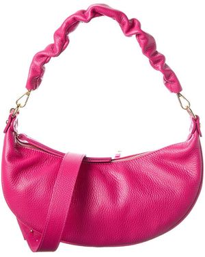 Italian Leather Shoulder Bag - Pink