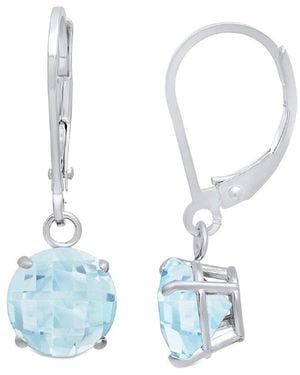 MaxColor Silver 1.15 Ct. Tw. Aquamarine Dangle Earrings - Blue