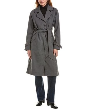 Via Spiga Gabardine Trench Coat - Grey