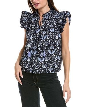 Sail To Sable Flutter Sleeve Top - Blue