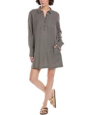 Michael Stars Eleanor Linen Utility Shirtdress - Gray