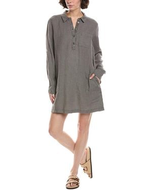 Michael Stars Eleanor Linen Utility Shirtdress - Gray