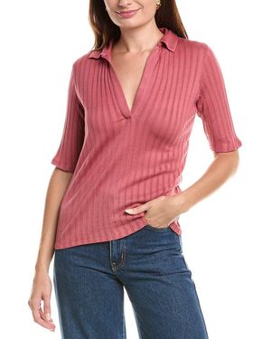 Vince Elbow Sleeve Polo Shirt - Red