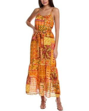 Marie Oliver Kinley Linen-Blend Maxi Dress - Orange