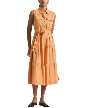 10 Crosby Derek Lam Florence Sleeveless Linen-Blend Shirtdress - Natural