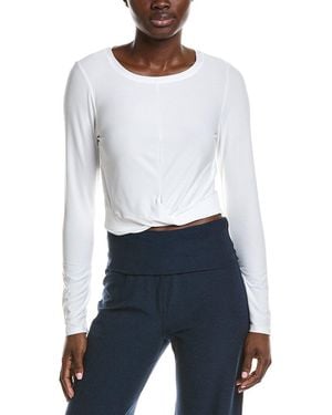 Beyond Yoga Featherweight Center Stage Cropped Shirt - White