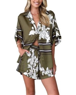 LEON GORI Leon 2Pc Shirt & Short Set - Green