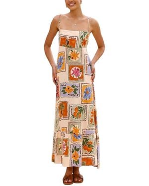 Esea Linen-Blend Dress - Metallic