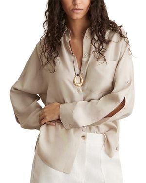 Reiss Reenie Silk Shirt - Natural