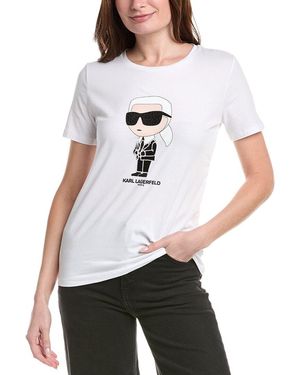 KARL LAGERFELD Karl With Sunglasses T-Shirt - White