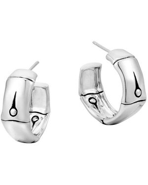John Hardy Bamboo Silver Small Hoops - Metallic