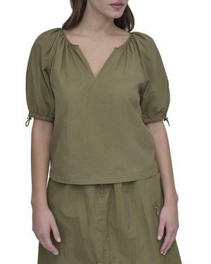 DKNY Bungee Sleeve Top - Green