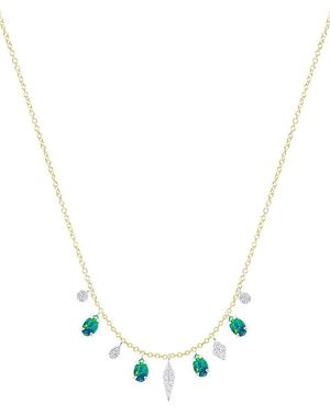 Meira T 14K 0.50 Ct. Tw. Diamond & Opal Necklace - Metallic