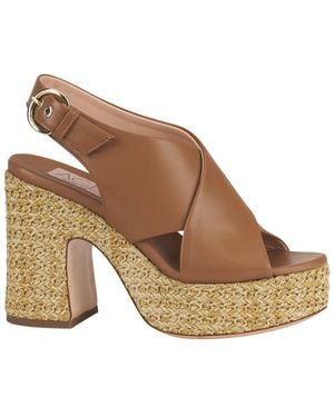 Agl Attilio Giusti Leombruni Sista Croise Bicolour Leather Sandal - Brown