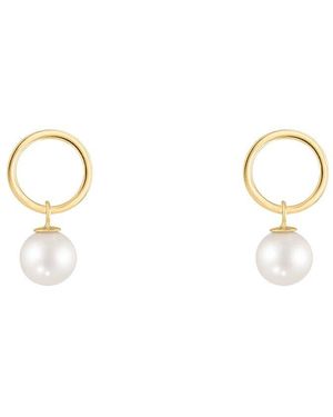 Splendid 14K 7-7.5Mm Pearl Dangle Earrings - Metallic