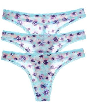 On Gossamer 3Pk Hip-G Thong - Blue