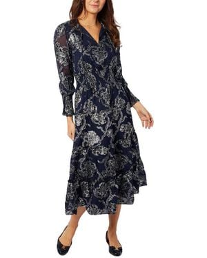 Sail To Sable Smocked Waist Midi Dress - Blue