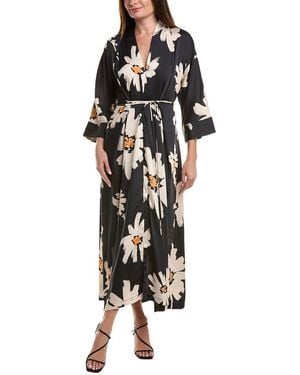 Teri Jon Elbow Sleeve Maxi Dress - Black