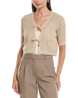Marella Ciack Linen-Blend Cardigan - Natural