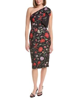 Rene Ruiz Printed Mikado Cocktail Dress - Red