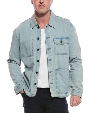 John Varvatos Alleck Linen-Blend Utility Shirt - Blue