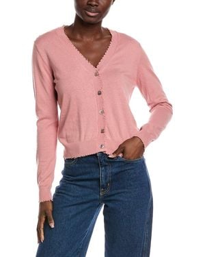 Minnie Rose Frayed Cashmere-Blend Cardigan - Orange