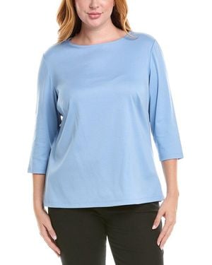 Lafayette 148 New York Plus Carver T-Shirt - Blue