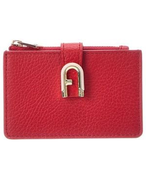 Furla Idea Leather Card Case - Red