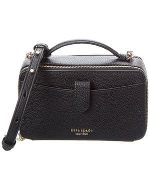 Kate Spade Hudson Pebbled Leather Double Zip Crossbody - Black
