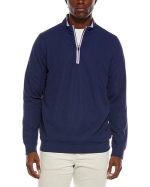 Tailorbyrd Micro Grid Textured Performance 1/4-Zip Pullover - Blue