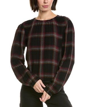 Bella Dahl Elastic Shirred Top - Black
