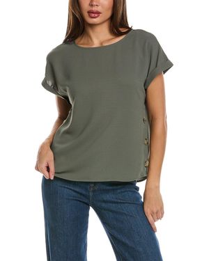 Jones New York Button Detail Blouse - Green